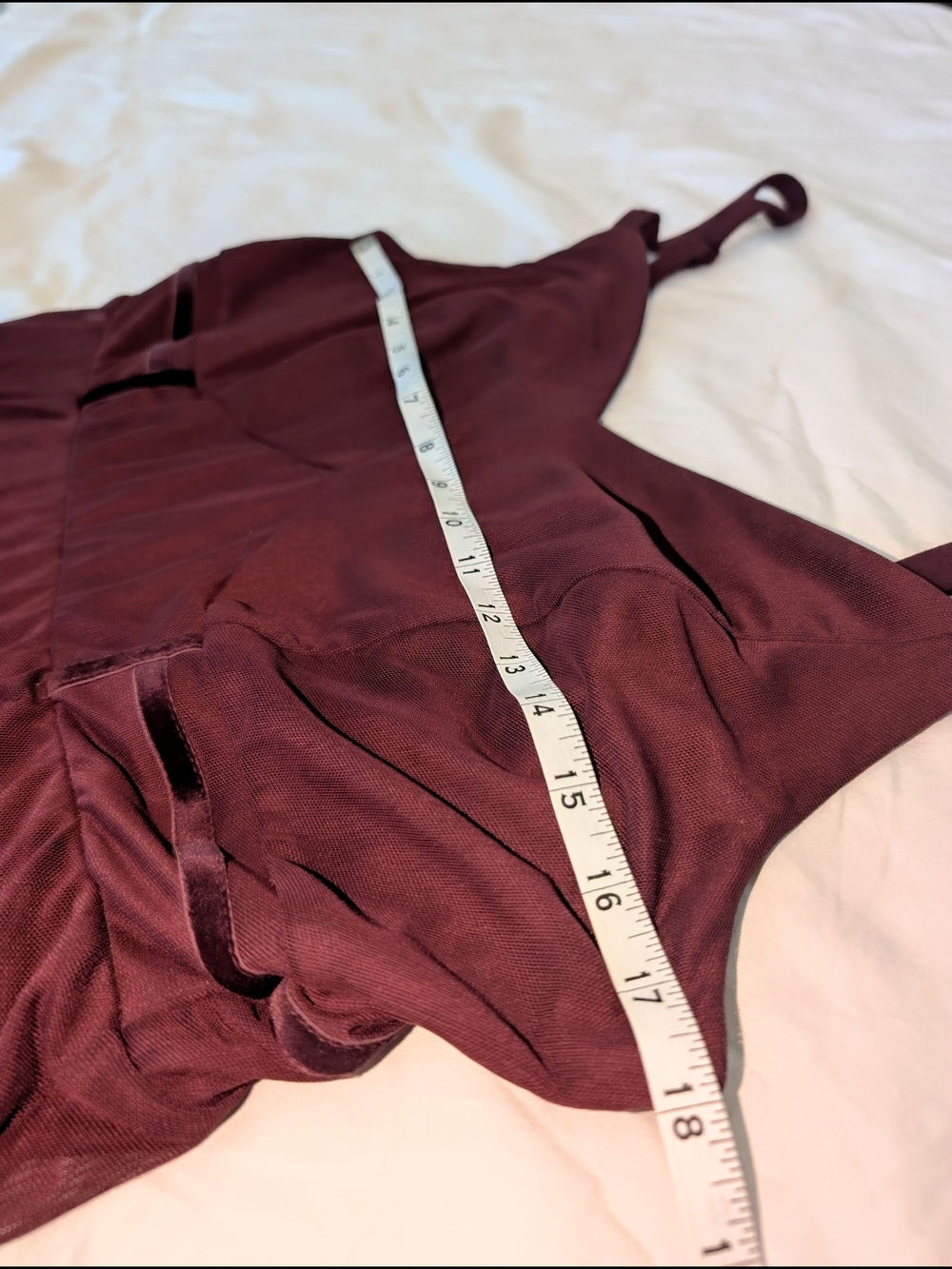 Size 1 Torrid Burgundy Mesh Bustier Maxi Dress - Picture 5 of 8